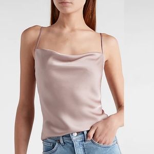 Satin Cowl Neck Cami - Express - size S - blushing mauve (pink)